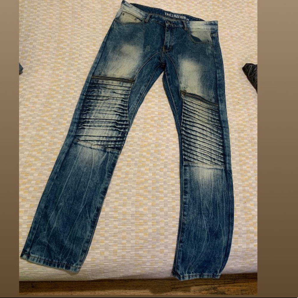 TRILLNATION 🏍MOTO TIE DYE JEANS 👖